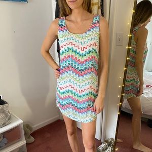 Renee C. multi-colored zig zag chevron dress
